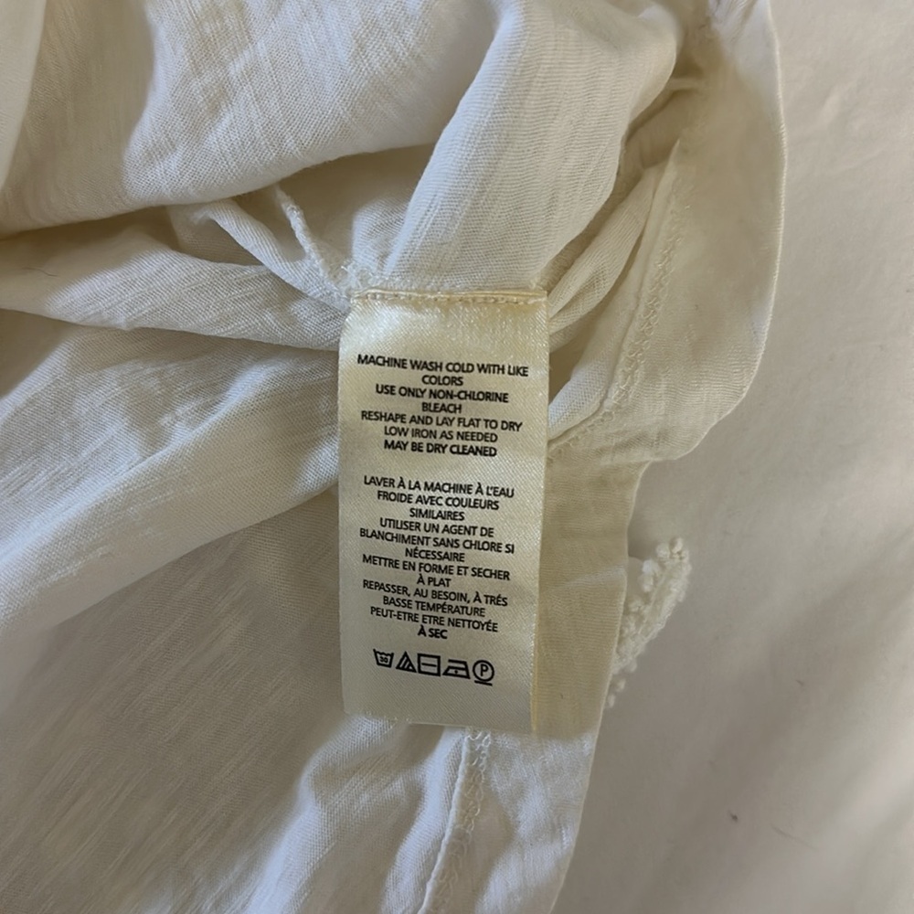 Anthropologie White Smocked Ruffle Top Small - Picture 6 of 8